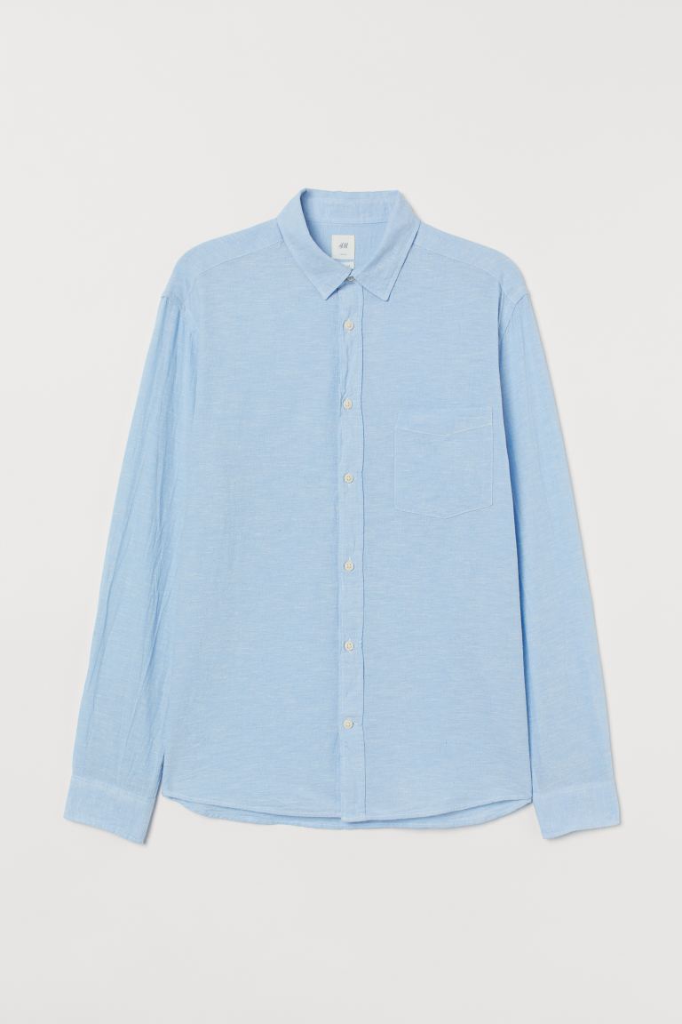 

Рубашка Regular Fit H&M M Голубой