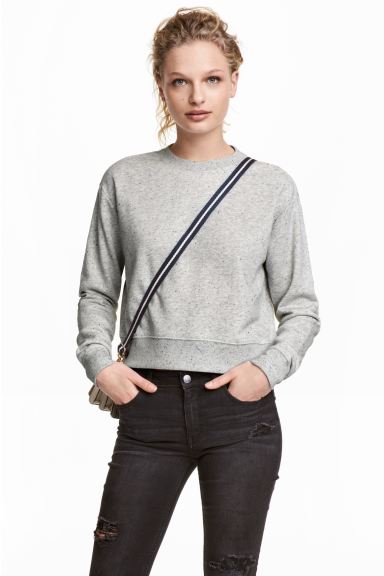 

Короткий свитшот H&M  Серый меланж, Короткий свитшот H&M L Серый меланж