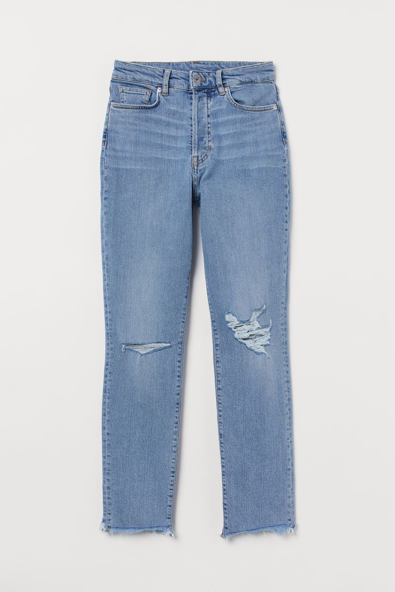 

Джинсы Mom High Ankle H&M  Светло-голубой деним, Джинсы Mom High Ankle H&M 36 Светло-голубой деним