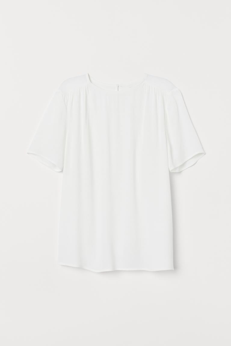 

Креповая блузка H&M  Белый, Креповая блузка H&M 40 Белый