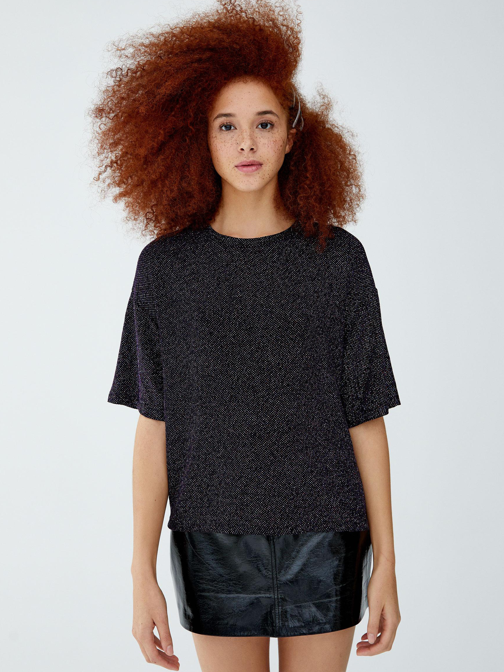 

Блузка Pull & Bear 9248-320-015-AAVX M Черная с разноцветным