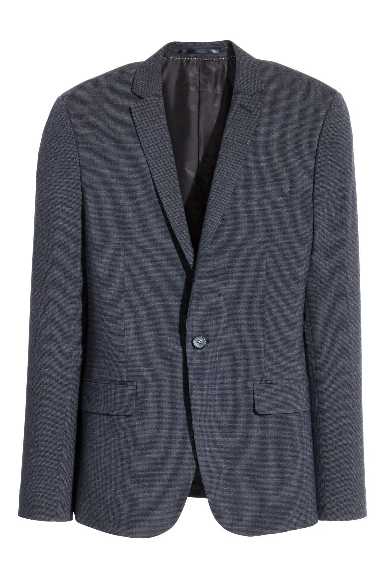 

Пиджак Skinny fit H&M  Темно-синий/Мелкая клетка, Пиджак Skinny fit H&M 48 Темно-синий/Мелкая клетка