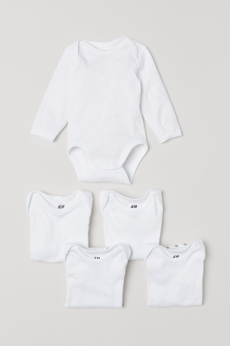 

5 боди H&M 68 Белый (0708291001)