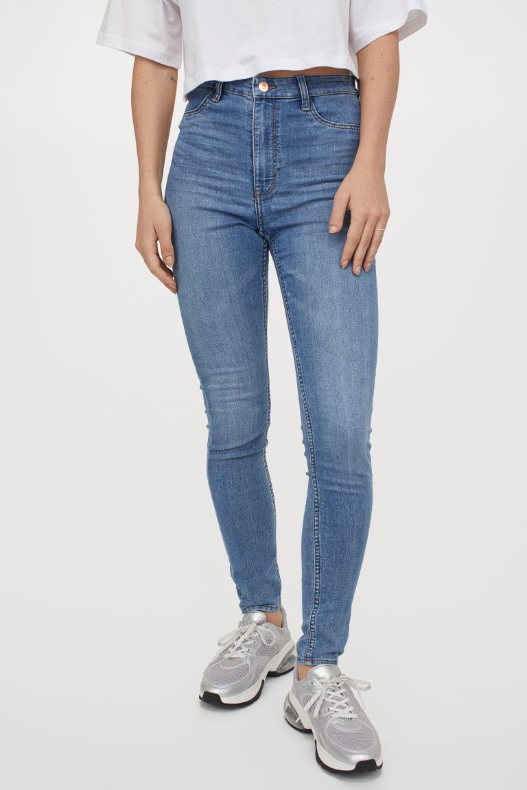 

Джинсы Super Skinny High H&M  Голубой деним, Джинсы Super Skinny High H&M 40 Голубой деним