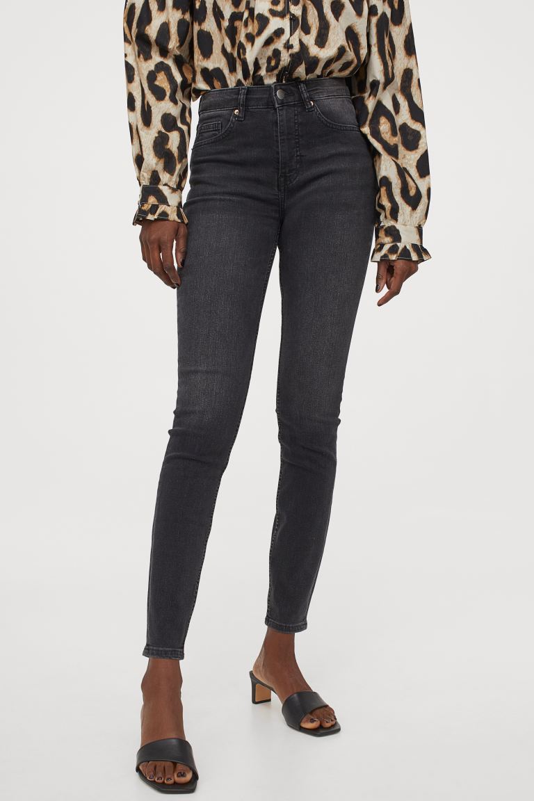 

Джинсы Skinny Regular H&M  Темно-серый деним, Джинсы Skinny Regular H&M 38 Темно-серый деним