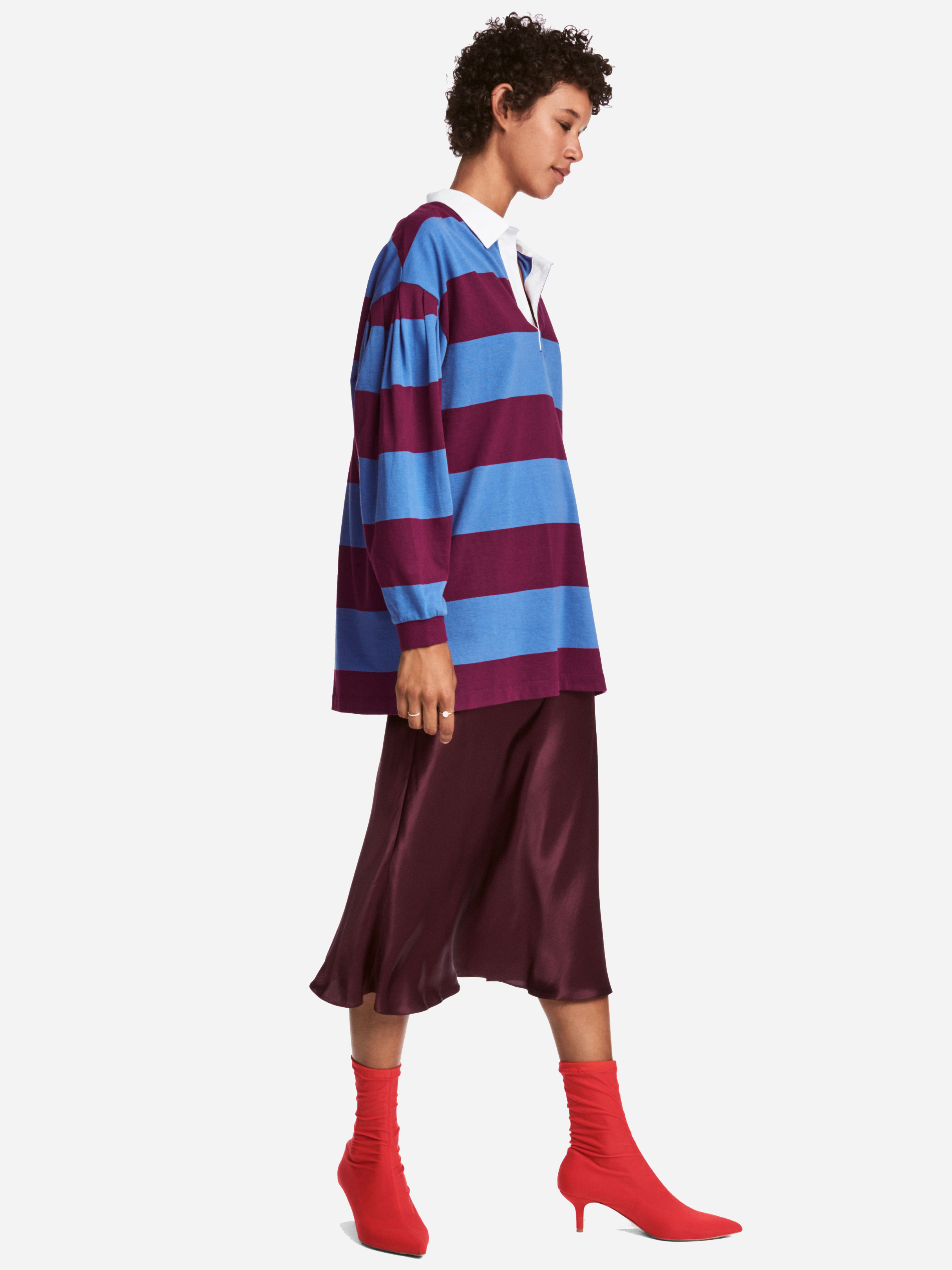 

Поло H&M 5748106-AAUX 38 Бордовое с синим