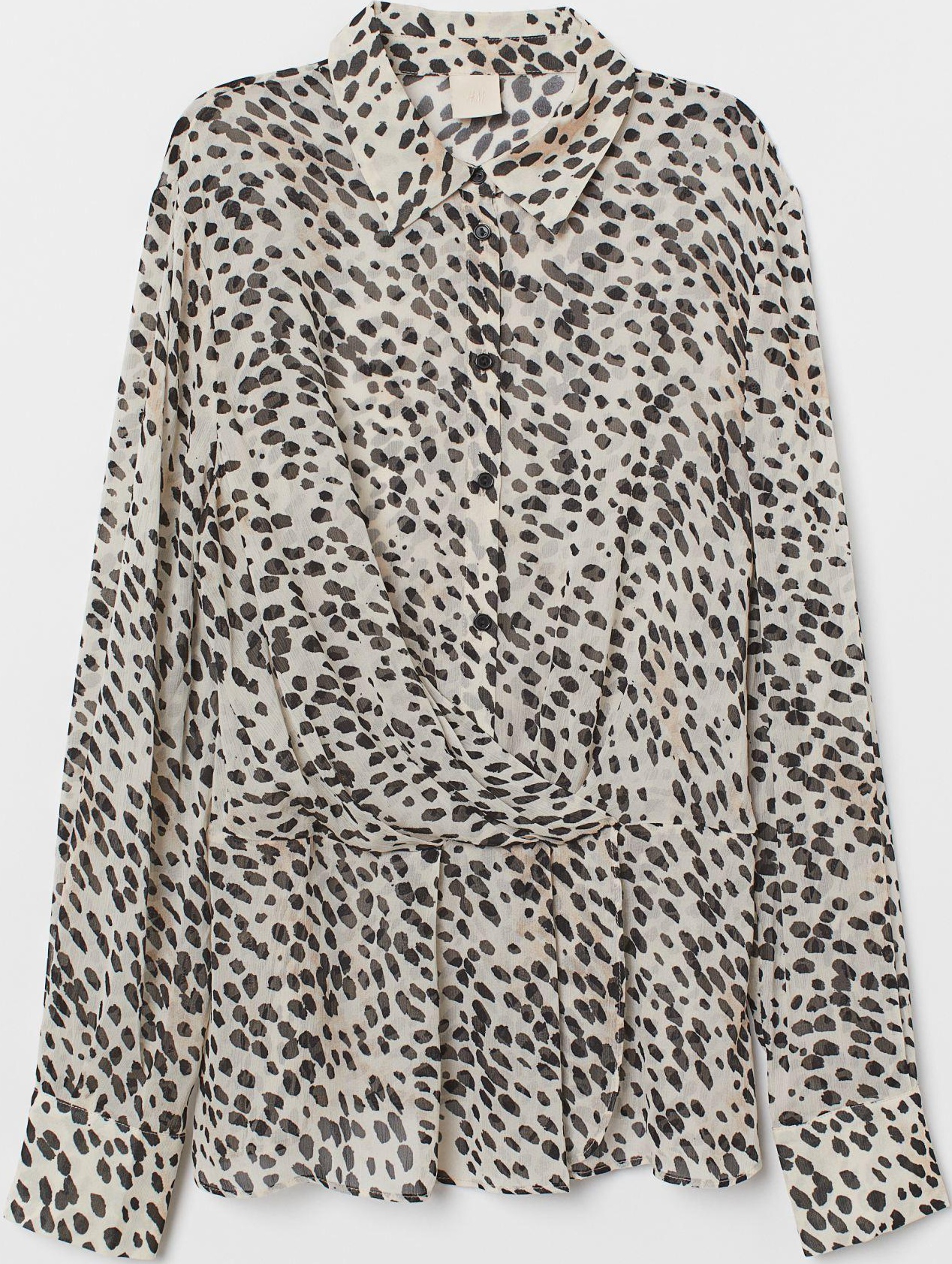 

Блузка H&M 8173740-ABYL 48 Молочная с черным