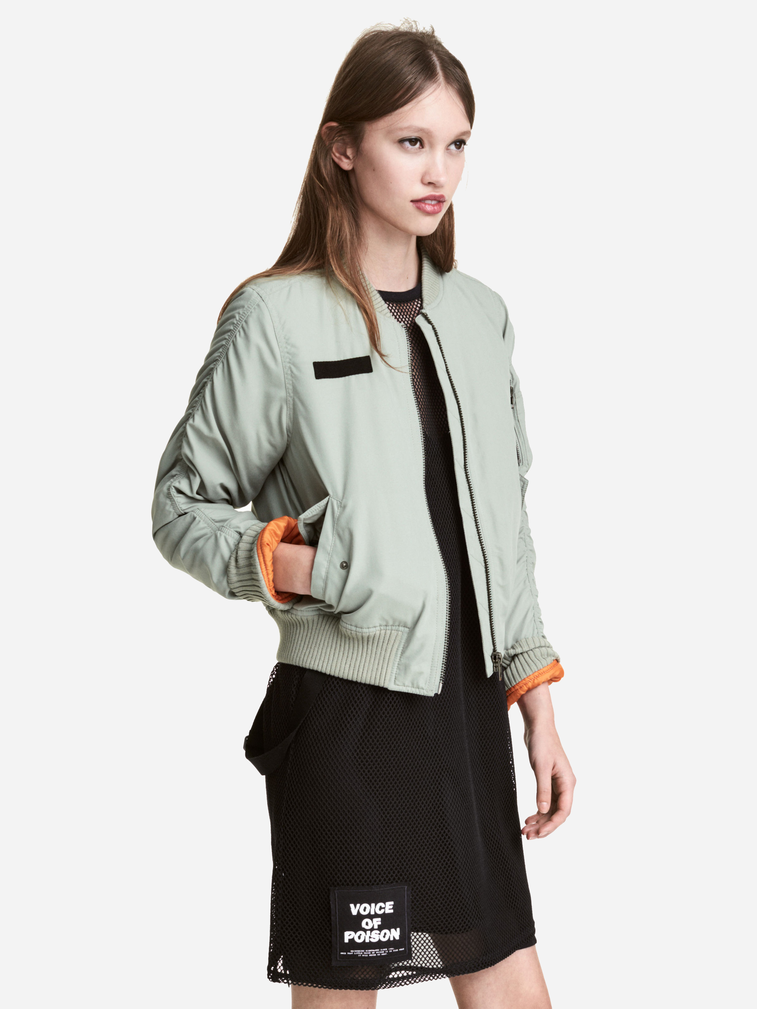 

Бомбер H&M 4654095-ACUB 36 Бледно-зеленый