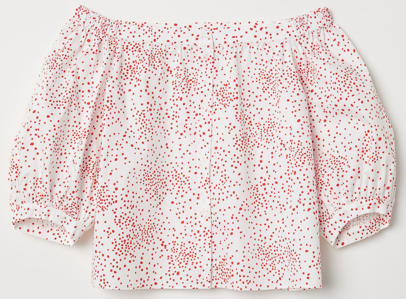 

Блузка H&M 6076707-ABBG 34 Белая с красным
