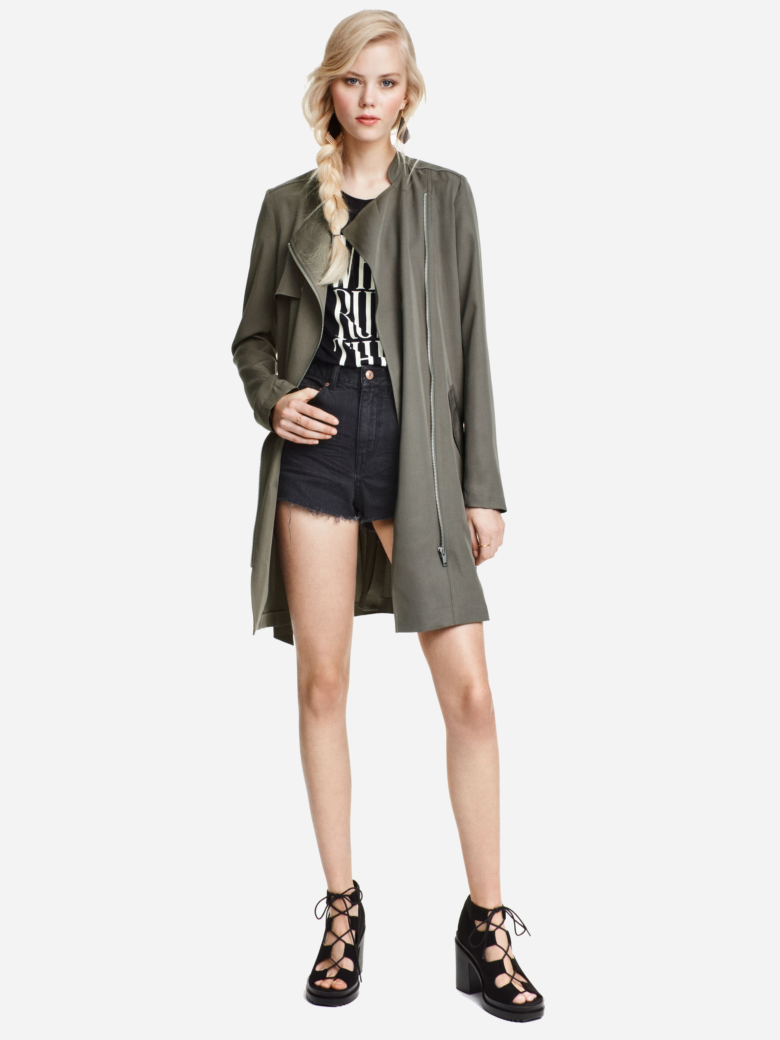 

Плащ H&M 3410223-z 36 Бледно-зеленый