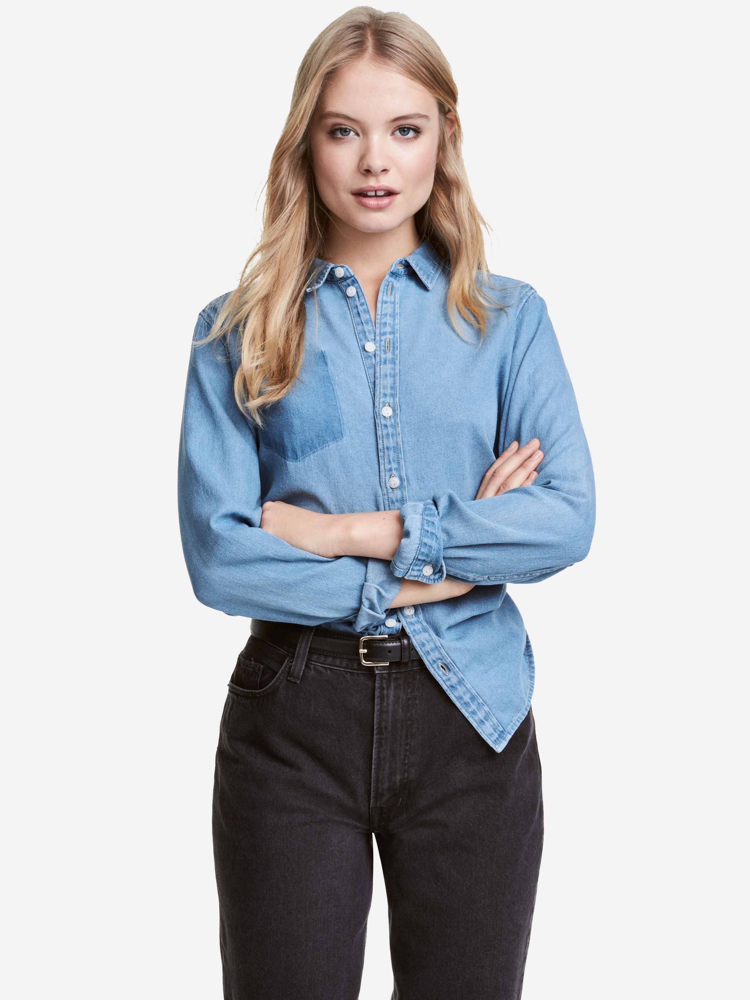 

Джинсовая рубашка H&M 4458855-ACUP 40 Голубая