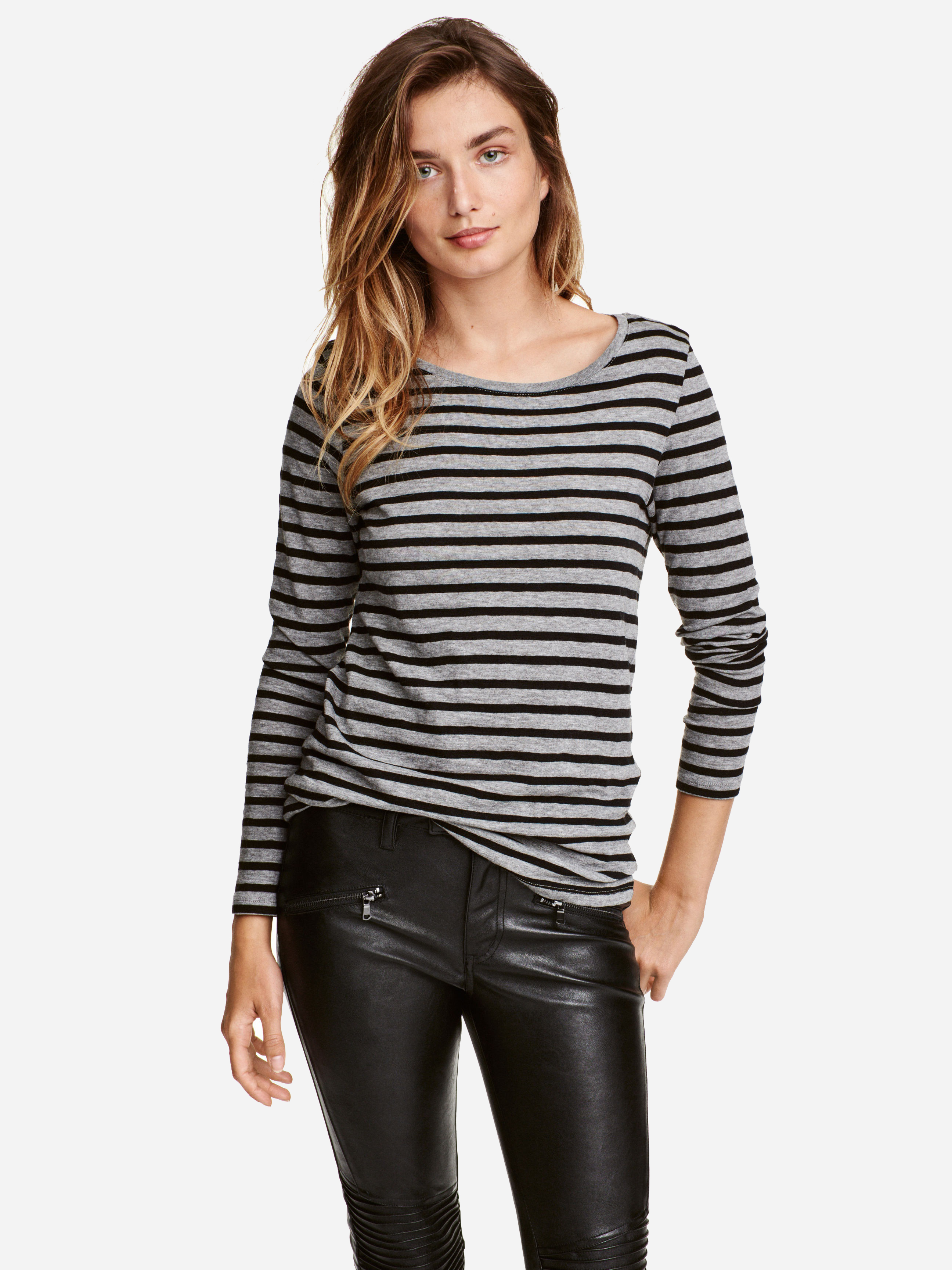 

Лонгслив H&M 4240194-ACSQ S Серый с черным