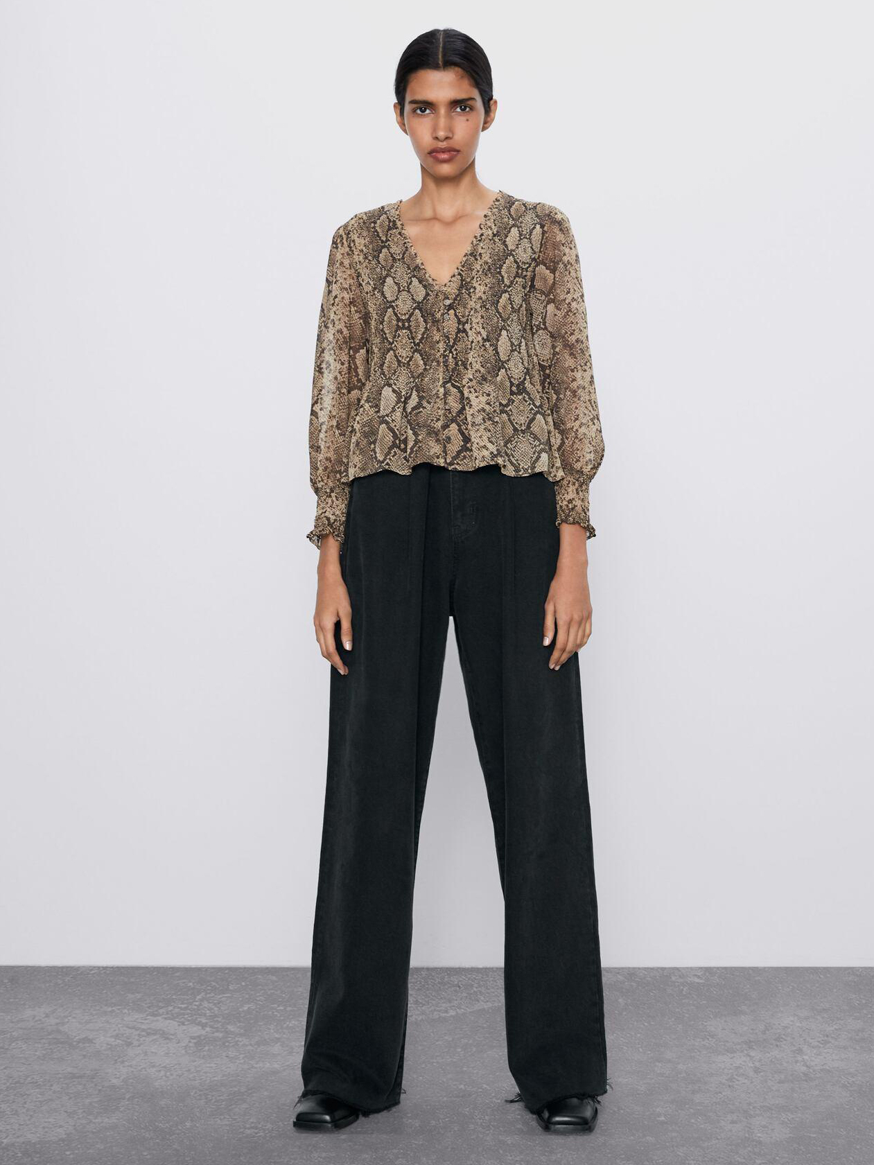 

Блузка Zara 4886-289-700-AEXI L Змеиная