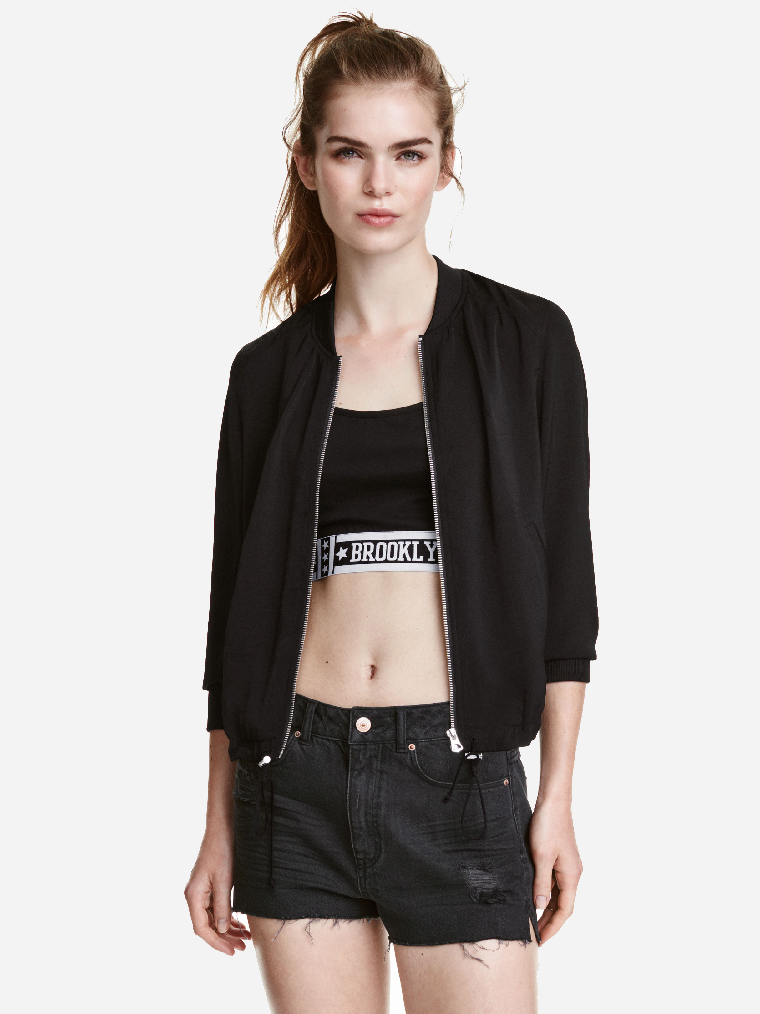 

Бомбер H&M 3895945-AAAD 44 Черный