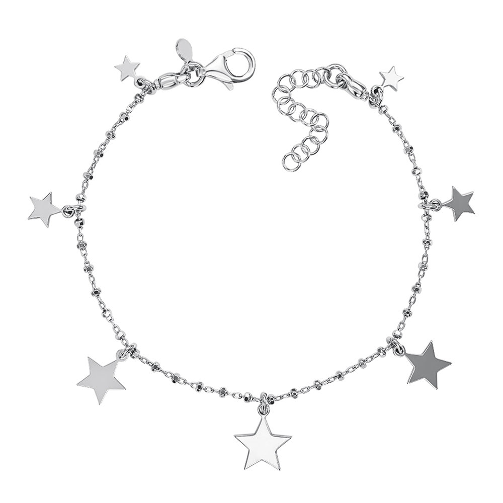 

Серебряный браслет с подвесками-звездами 000138491 16.5 размера