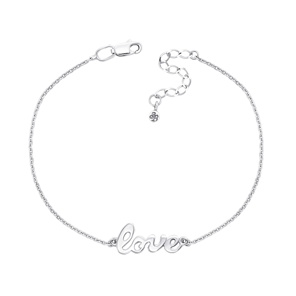 

Серебряный браслет с подвеской Love 000134076 22 размера