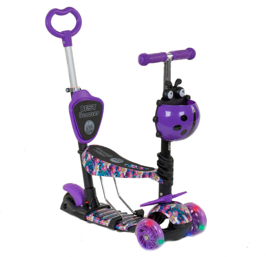 

Самокат - беговел 5 в1 Best Scooter с родительской ручкой и подножками арт. 19870