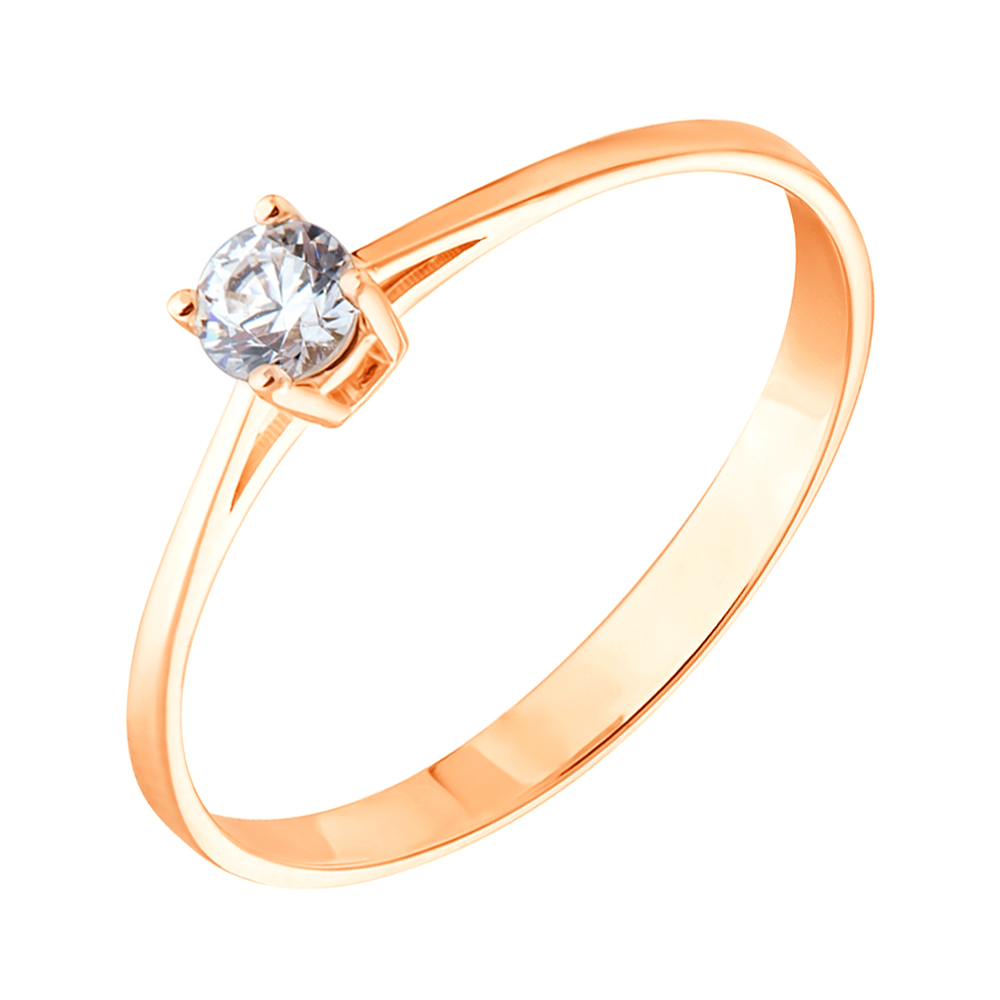 

Золотое кольцо с фианитом S Zirconia 000053305 17 размера