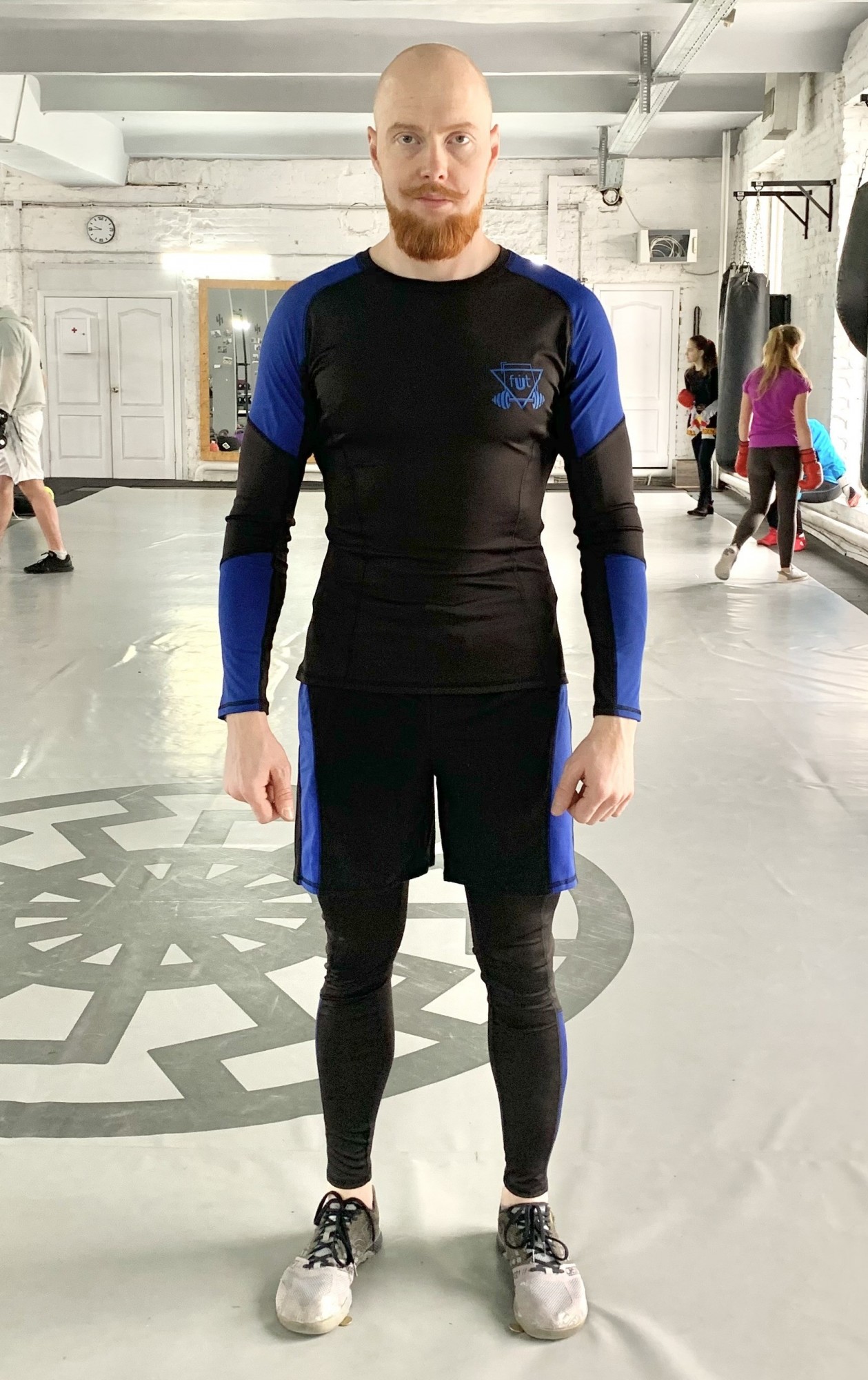 

Спортивный мужской набор (Рашгард тайтсы шорты) Force blue 3 0 FitU L Черный
