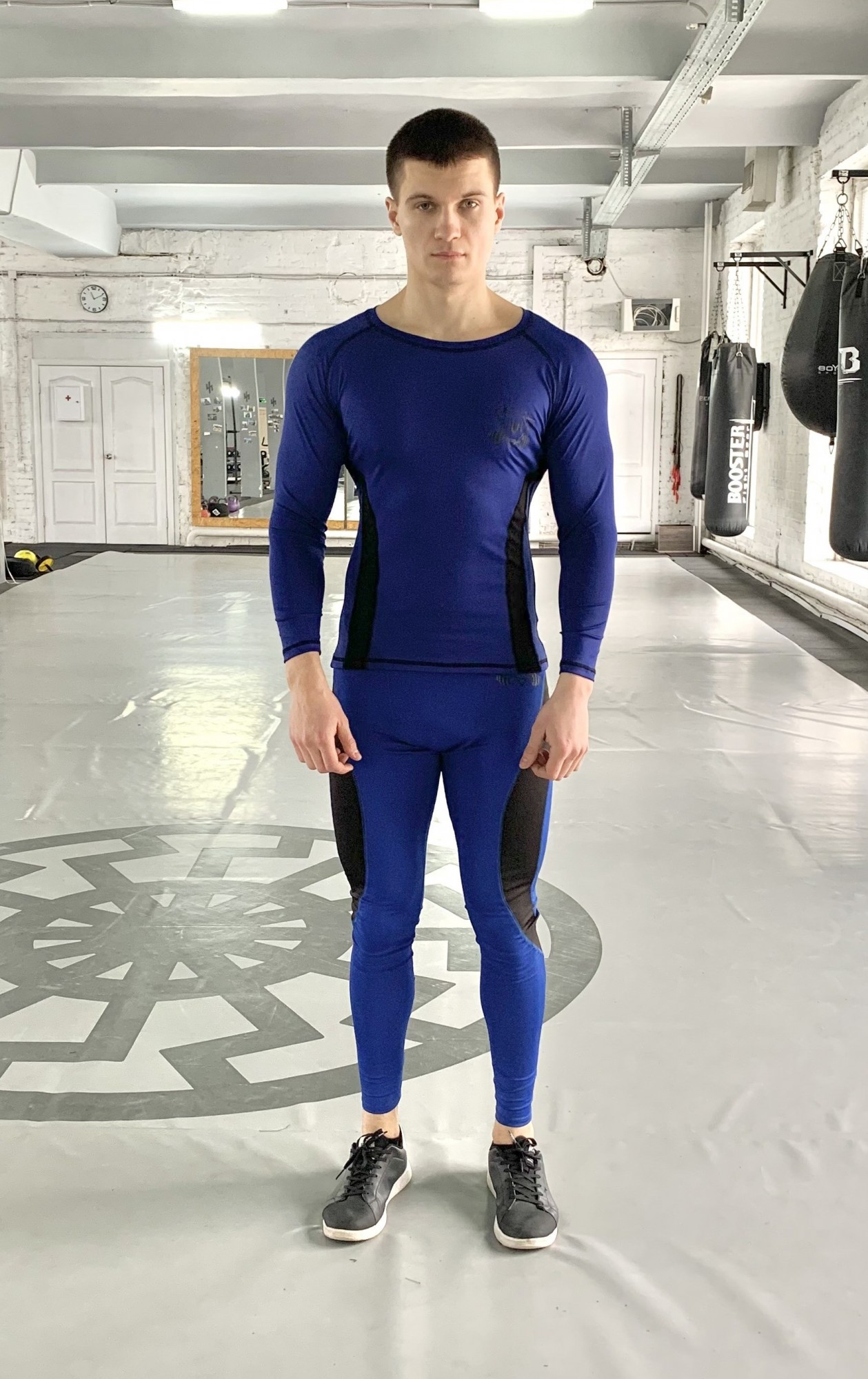 

Спортивный мужской набор (Рашгард тайтсы) Rush b-blue 2 0 FitU XL Синий