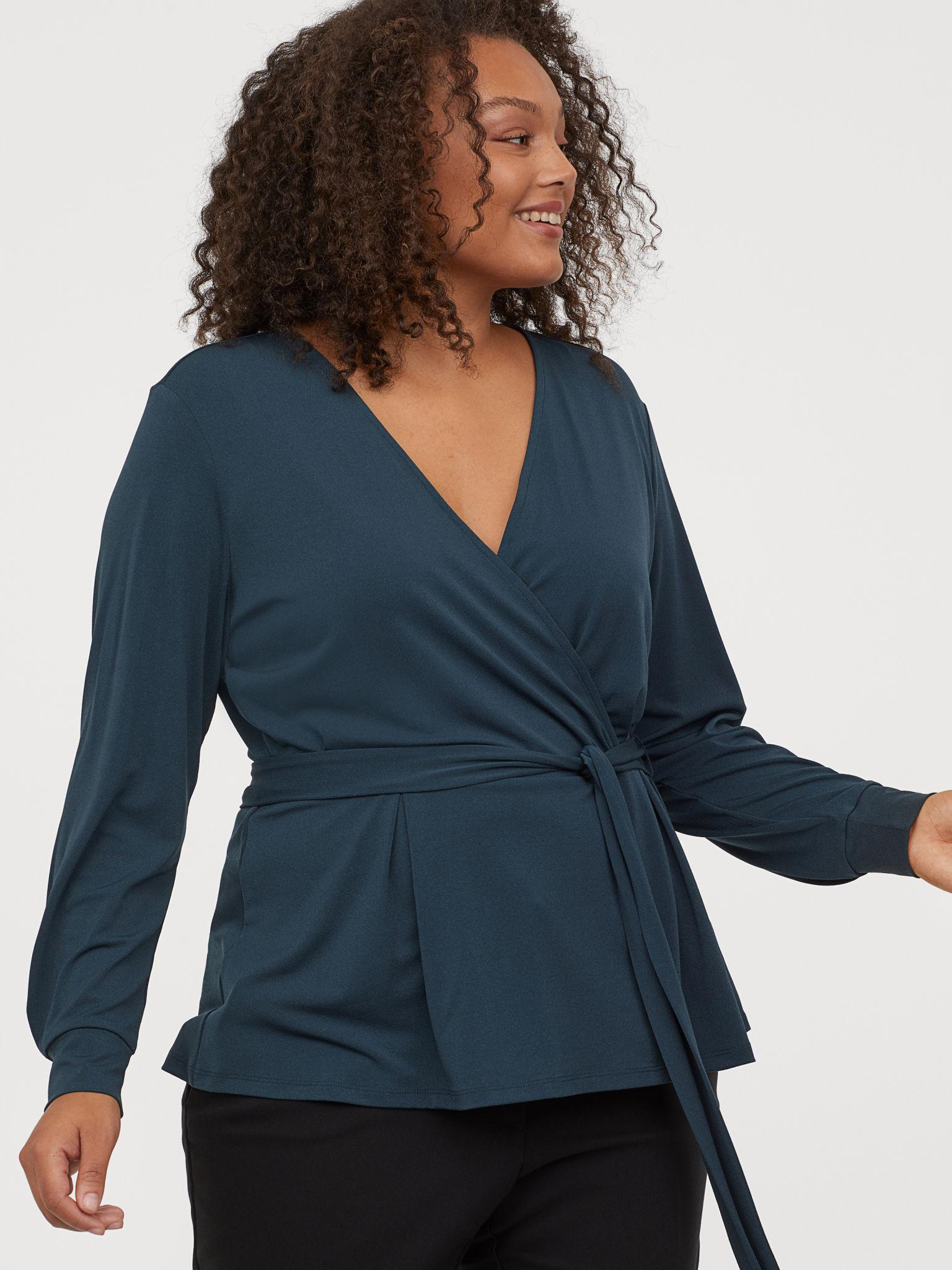 

Блузка H&M 7157860-ACXO 2XL Темно-зеленая