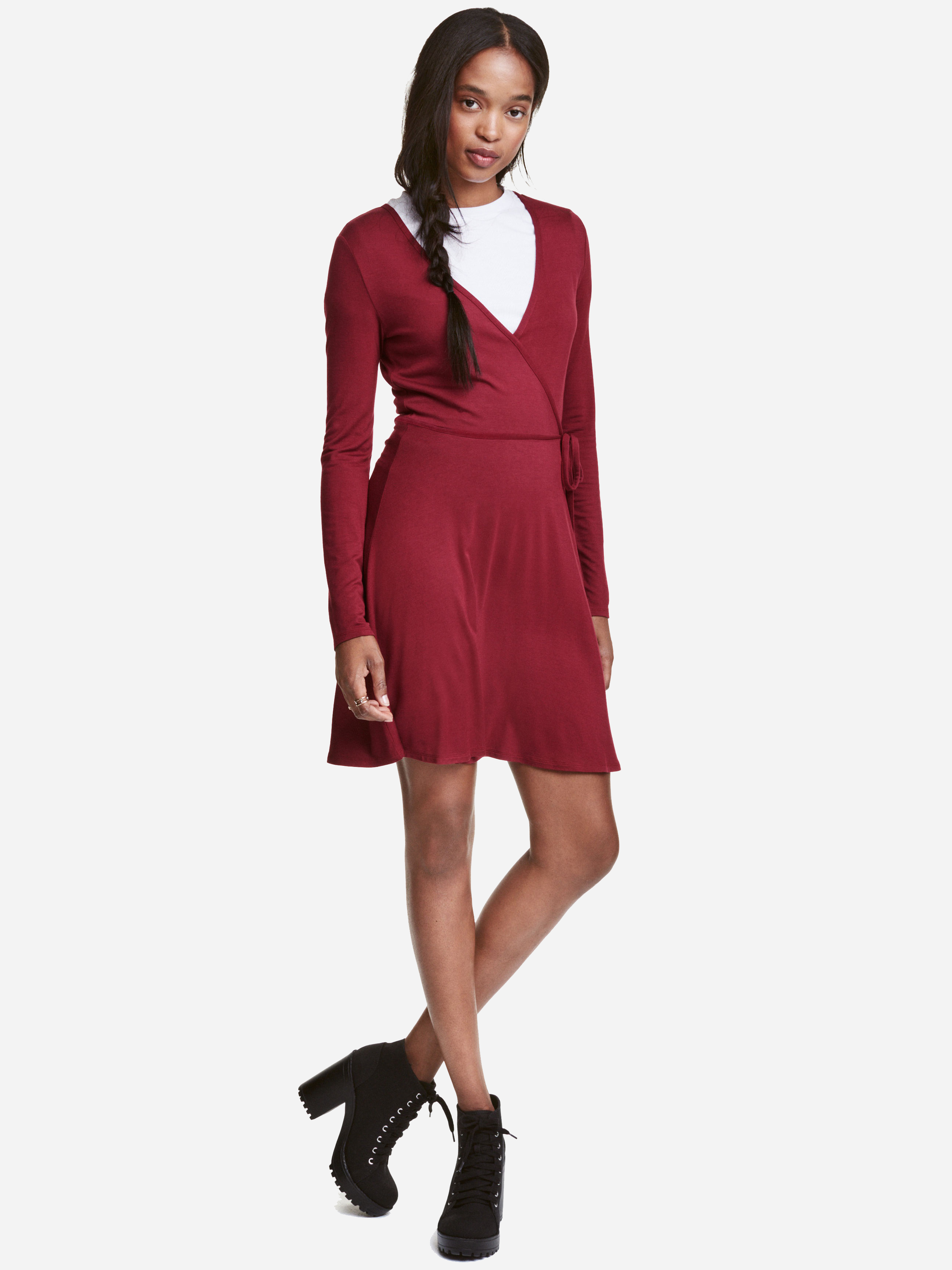 

Платье H&M 4259054-ACXR 32 Темно-красное