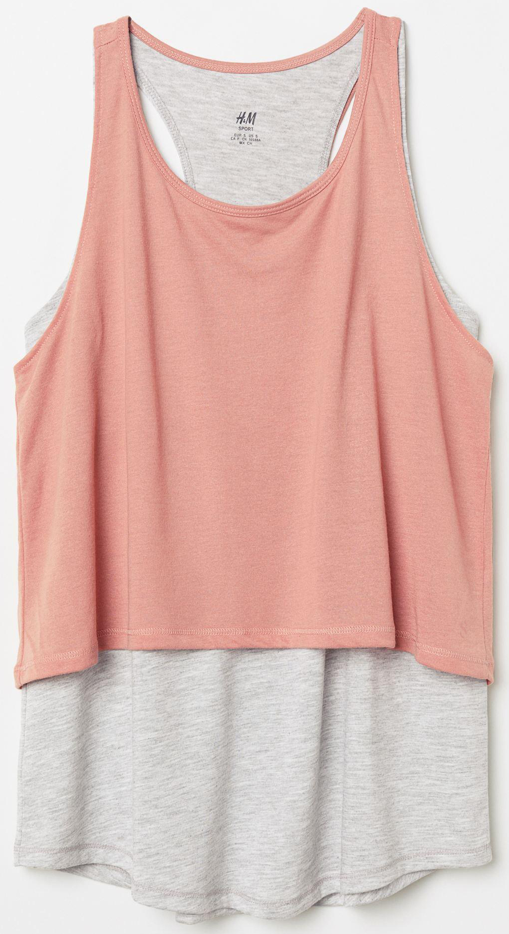 

Спортивная майка H&M 6477568-AAGY XL Розовая с серым