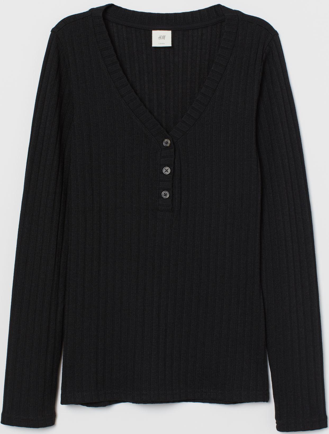 

Лонгслив H&M 8360090-AAAD M Черный