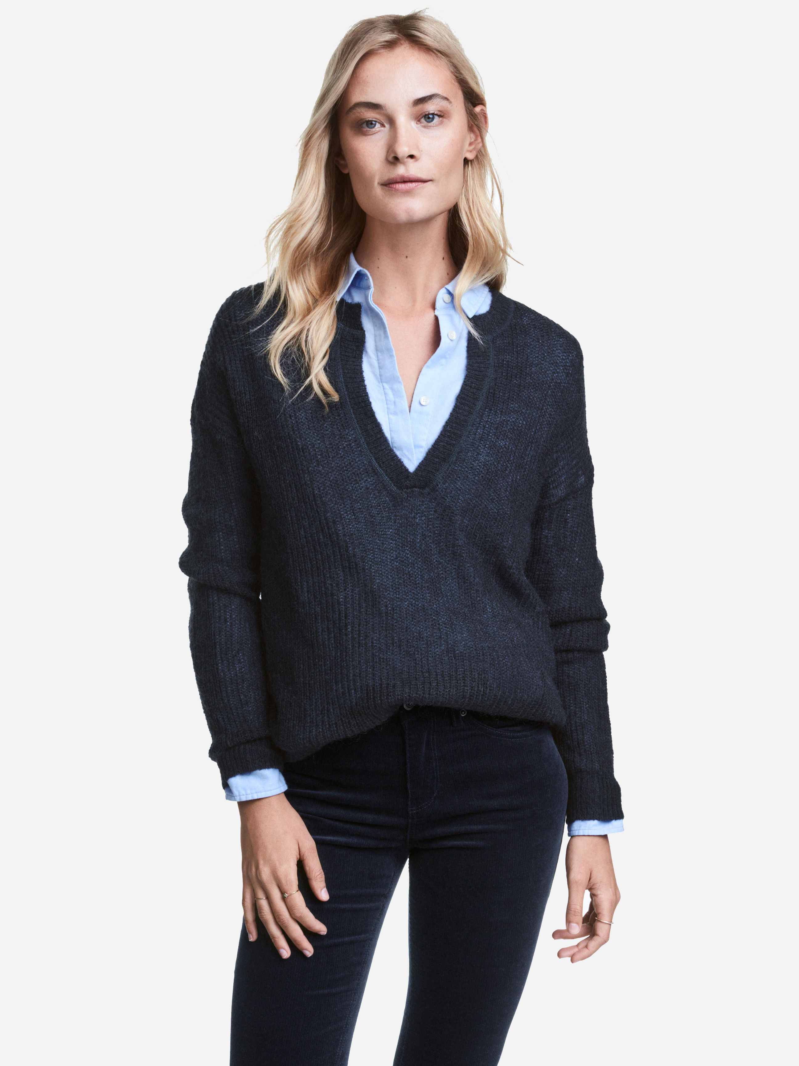 

Пуловер H&M 4350864-AAQJ L Темно-синий