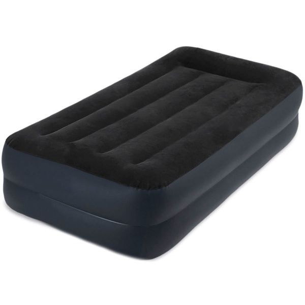 

Односпальная надувная кровать Intex 64122 (99 x 1.91 x 42 см) Pillow Rest Raised Airbed + Встроенный электронасос 220В