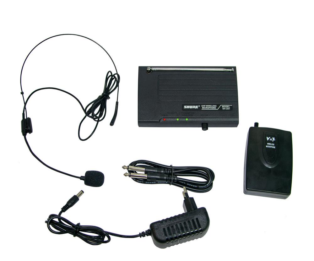

Головной радиомикрофон с базой Wireless Microphone System SH-201, беспроводной микрофон на голову (1008110-Black-1)