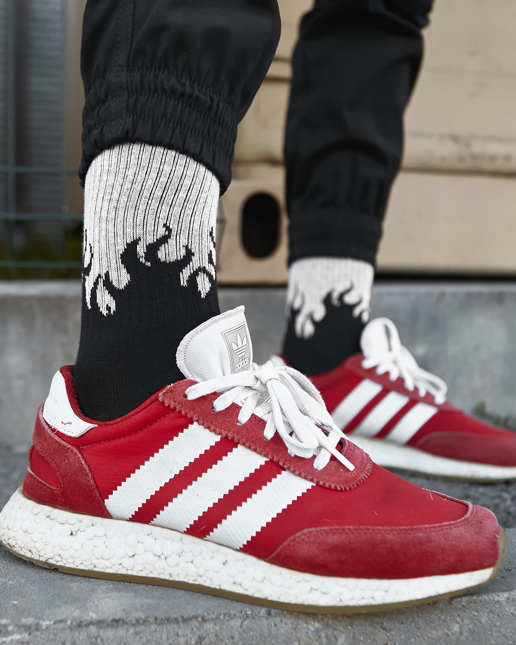 

Длинные носки Пушка Огонь Round черно-серые onesize