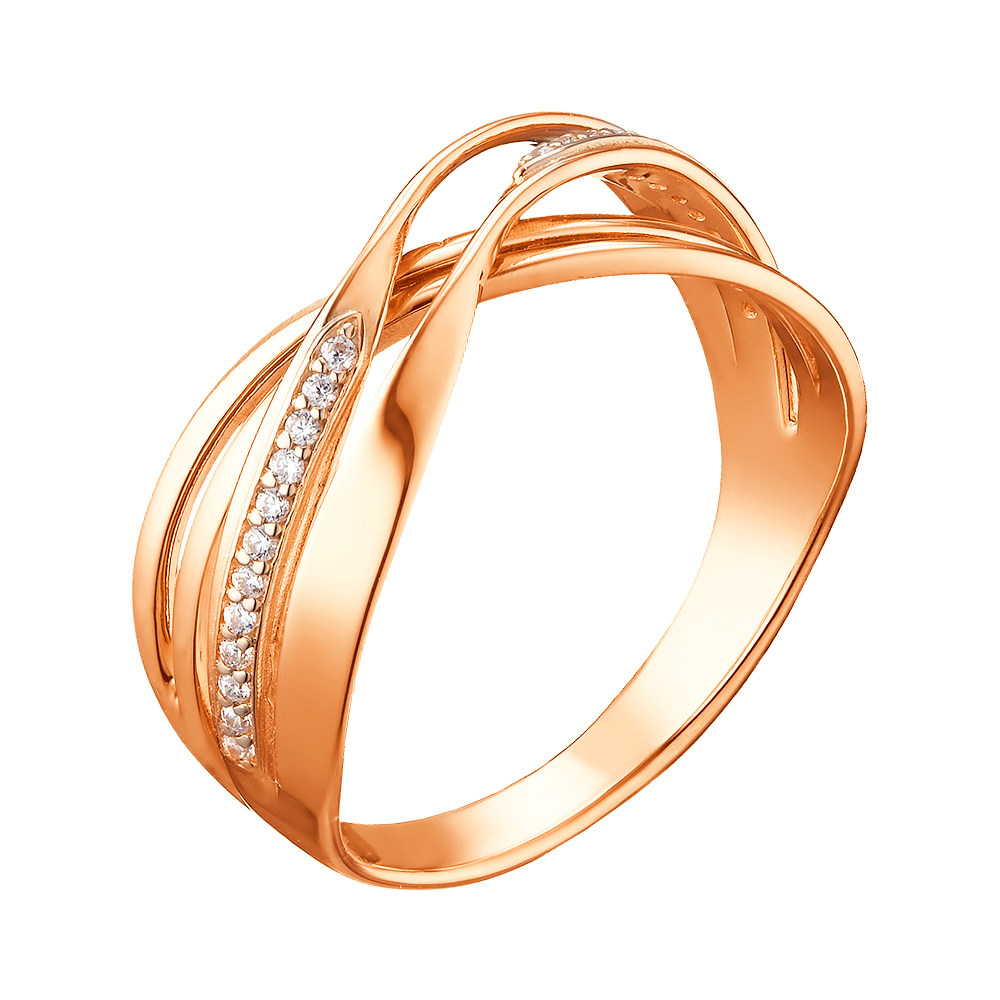 

Кольцо в красном золоте Катерина с фианитами 000067793 17.5 размера