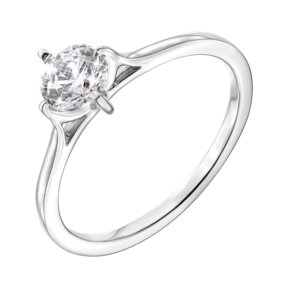

Кольцо из белого золота с цирконием Swarovski 000099203 16 размера