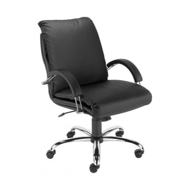 

Кресло офисное для кабинета NADIR steel LB Tilt CHR68 с механизмом Tilt, хромированная база, подлокотники с обитыми накладками, низкая спинка, обивка экокожа ECO-30 Новый стиль цвет Черный
