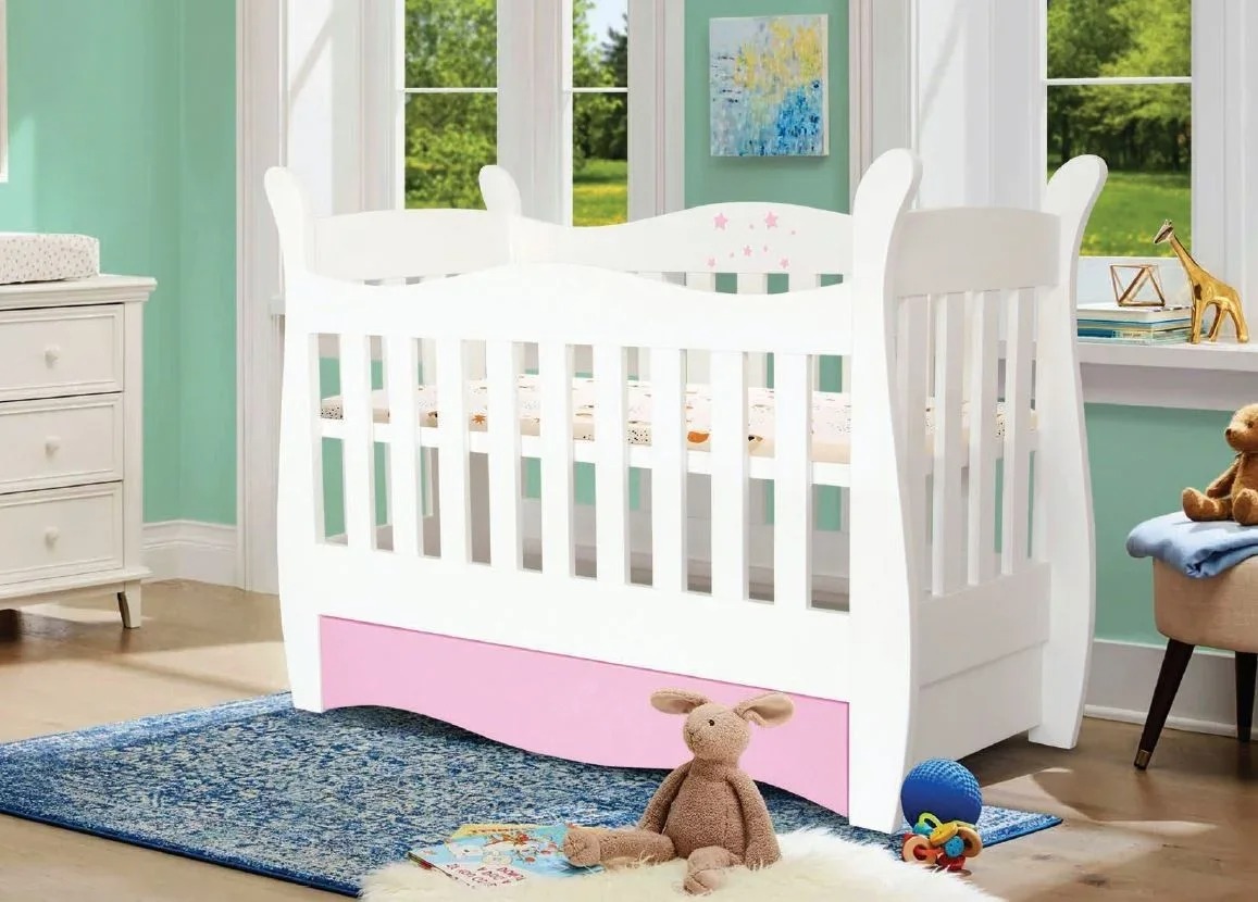 

Кроватка детская деревянная из сосны Тоффи 60x120 белый цвет Stemma