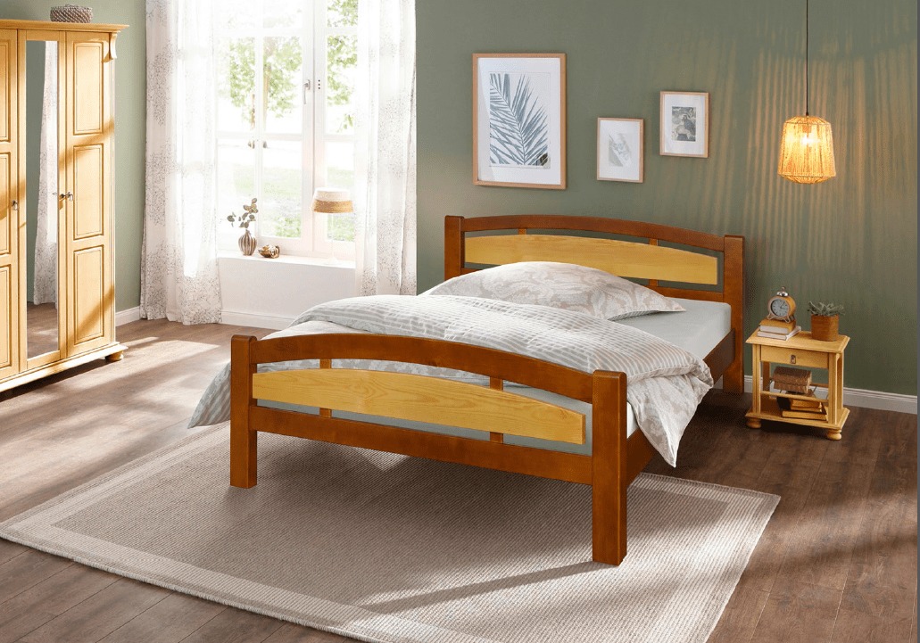 

Кровать деревянная из сосны Джерси 140x200 яблоня/ольха цвет Stemma
