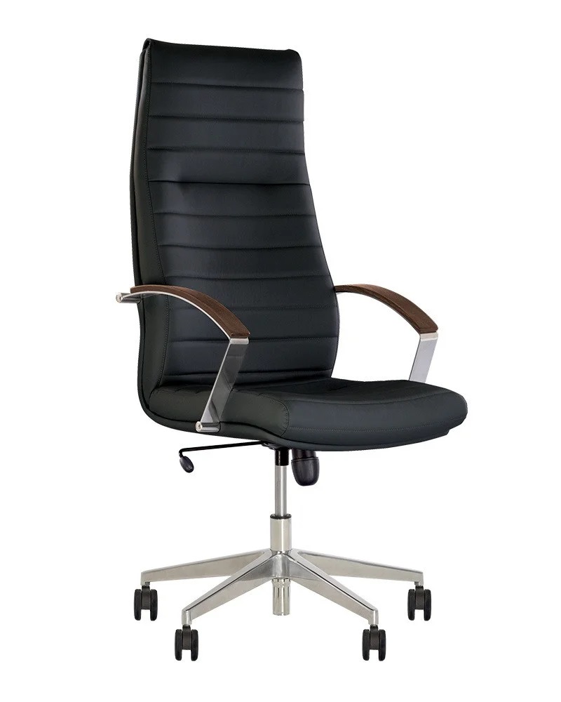 

Кресло офисное для кабинета IRIS steel Tilt AL70 с механизмом Tilt, алюминиевая база, обивка экокожа ECO 30 Новый стиль цвет Черный