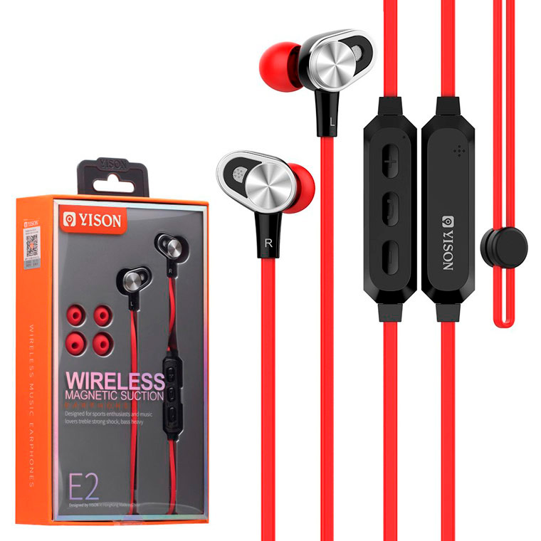 

Bluetooth наушники с микрофоном Yison E2 красные