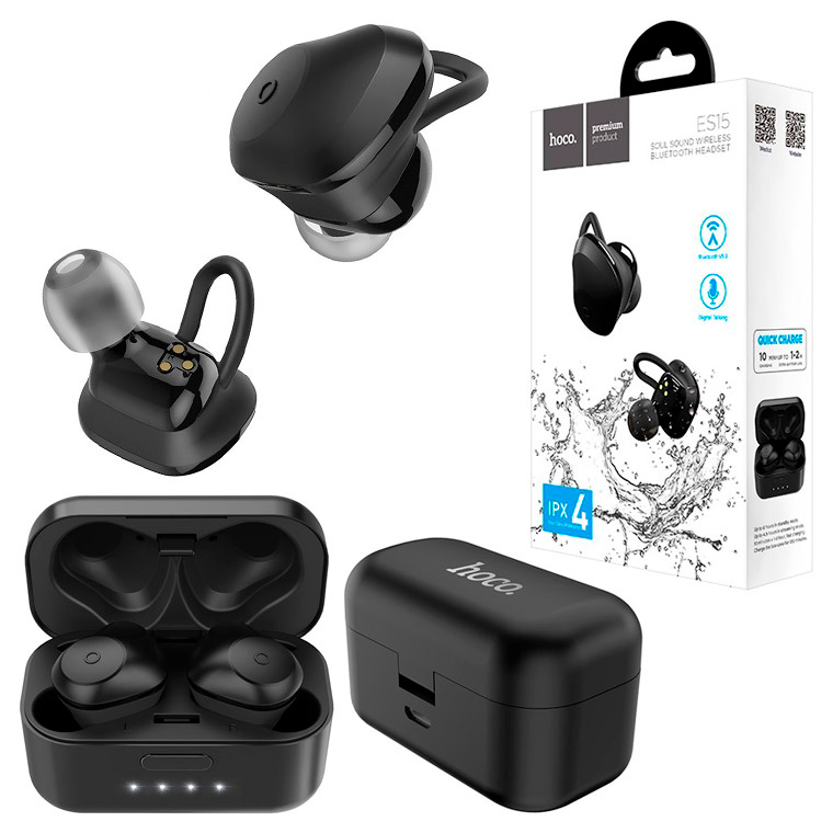 

Bluetooth наушники с микрофоном Hoco ES15 черные