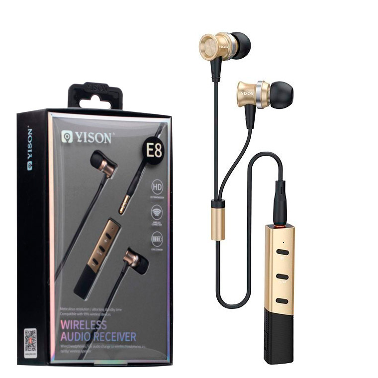 

Bluetooth наушники с микрофоном Yison E8 черно-золотистые
