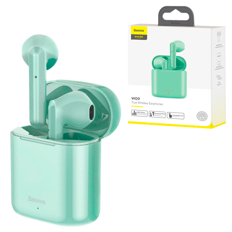 

Bluetooth наушники с микрофоном Baseus Encok NGW09 TWS бирюзовые