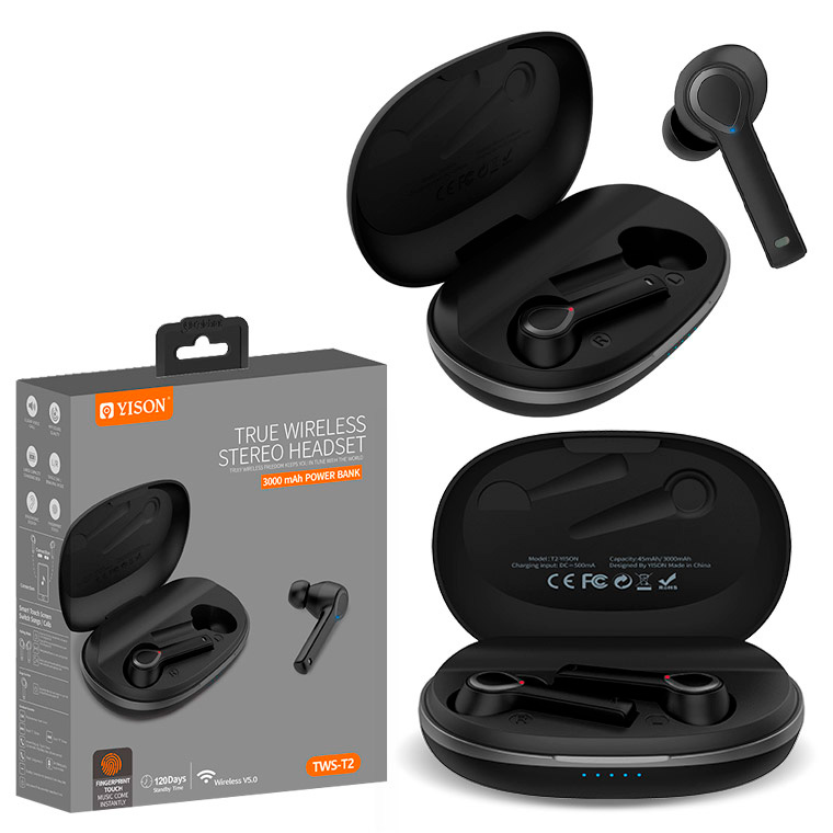 

Bluetooth наушники с микрофоном Yison TWS-T2 черные