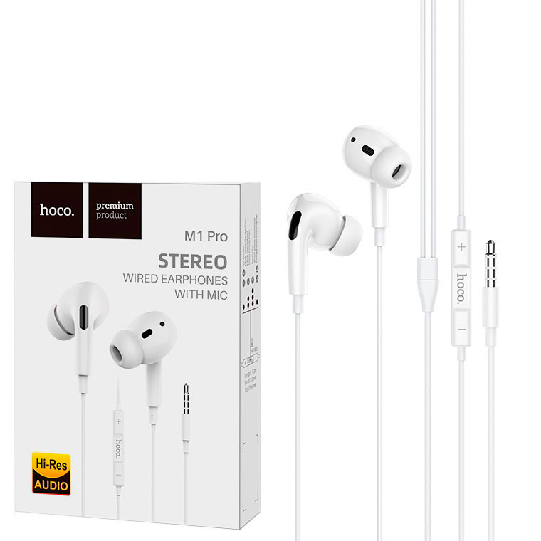 

Наушники с микрофоном Hoco M1 Pro 3.5mm белые