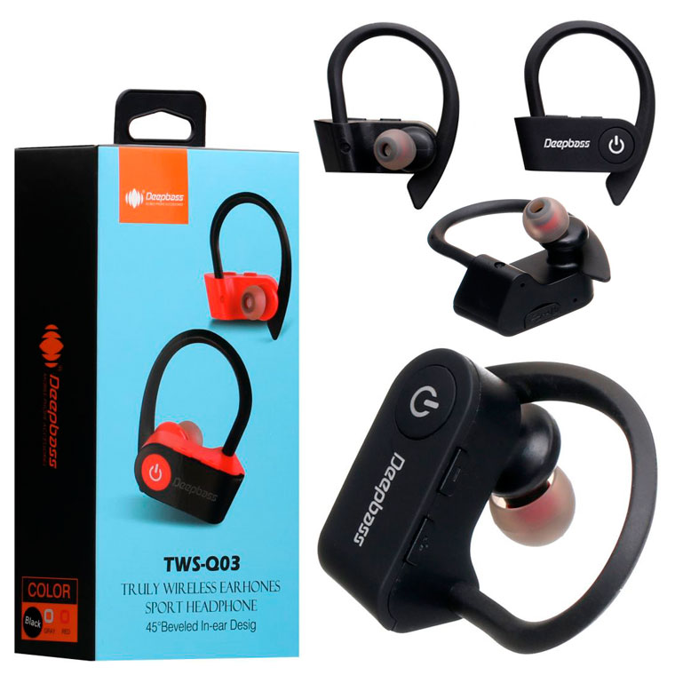 

Bluetooth наушники с микрофоном DeepBass TWS Q03 черные