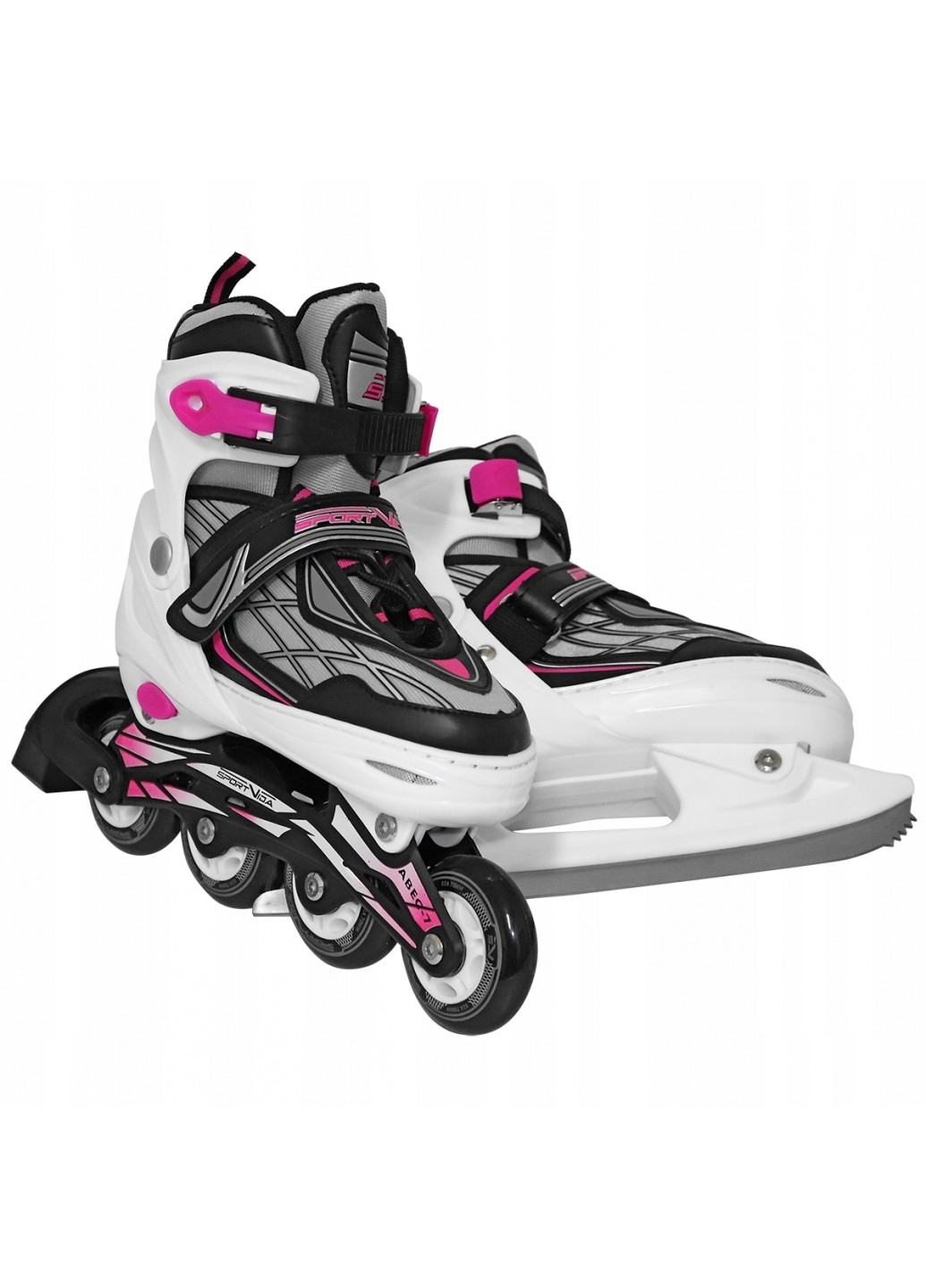 

Роликовые коньки SportVida 4 в 1 SV-LG0063 Size 39-42 Black/White/Pink