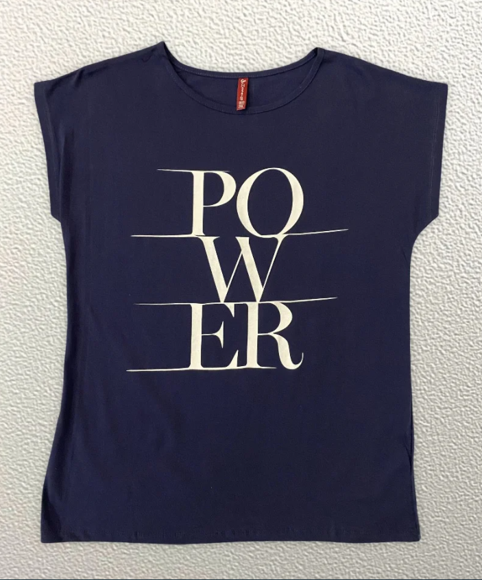 

Жіноча Футболка HAZARD POWER синя Батал 21623 (3XL (54))