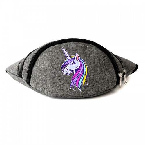

Сумка Бананка Единорог 007 на пояс Moon Unicorn EDN 007 grey серый