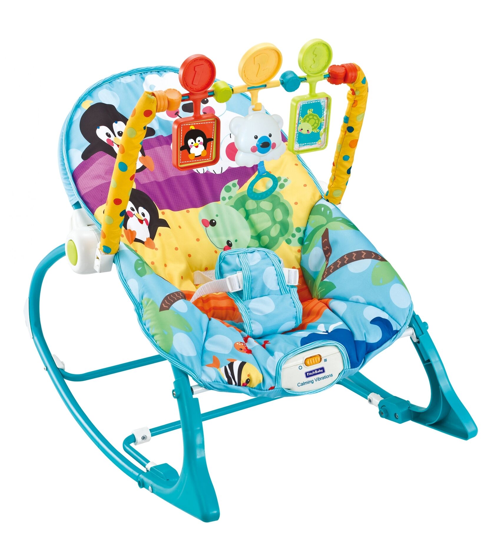 

Детский шезлонг-качалка 2 в 1 FitchBaby 8615, 0-18 кг, вибрация и мелодия