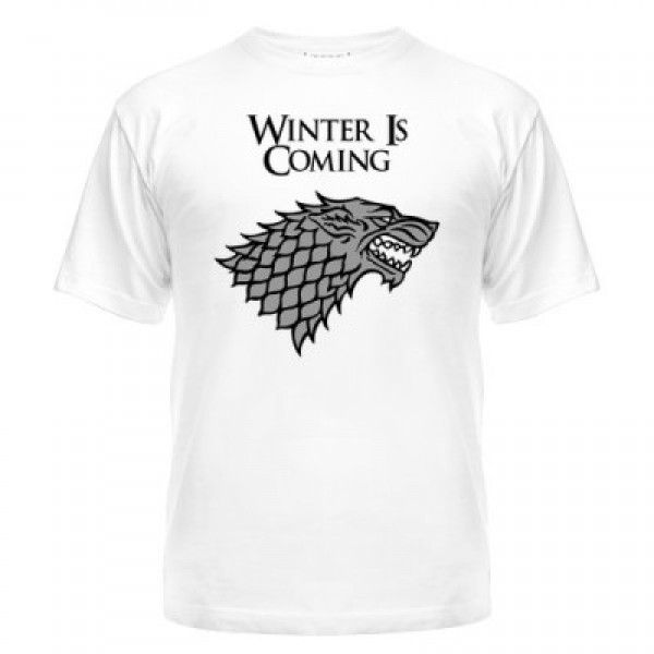 

Футболка мужская хлопок Sprintom с принтом (Winter is coming Игра престолов) L, белая